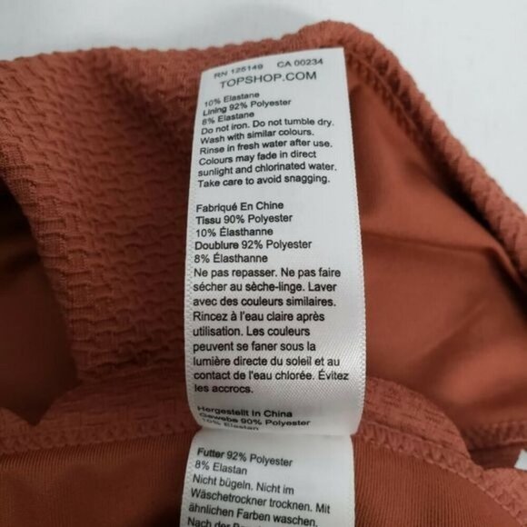 NWOT Topshop Scalloped Bikini Bottoms Women's Size 12 Copper Rust‎ - Picture 5 of 6